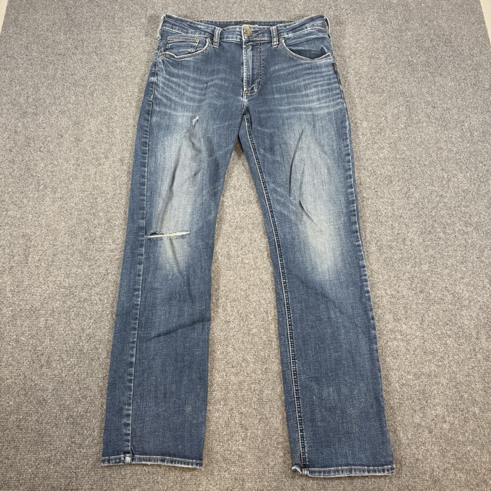Silver Jeans Mens 32x32 (Fits 30x31) Allan Classic Fit‎ Slim Stretch Medium Wash
